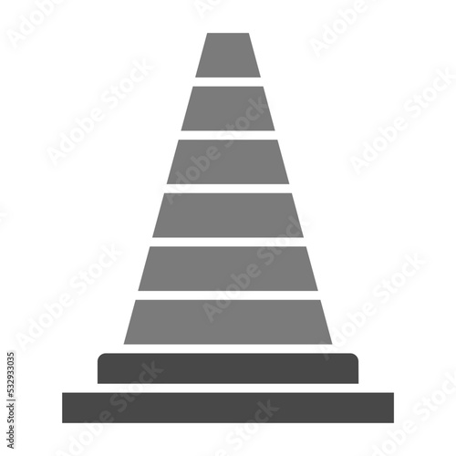 Traffic Cone Greyscale Glyph Icon