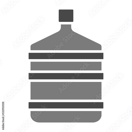 Water Gallon Greyscale Glyph Icon