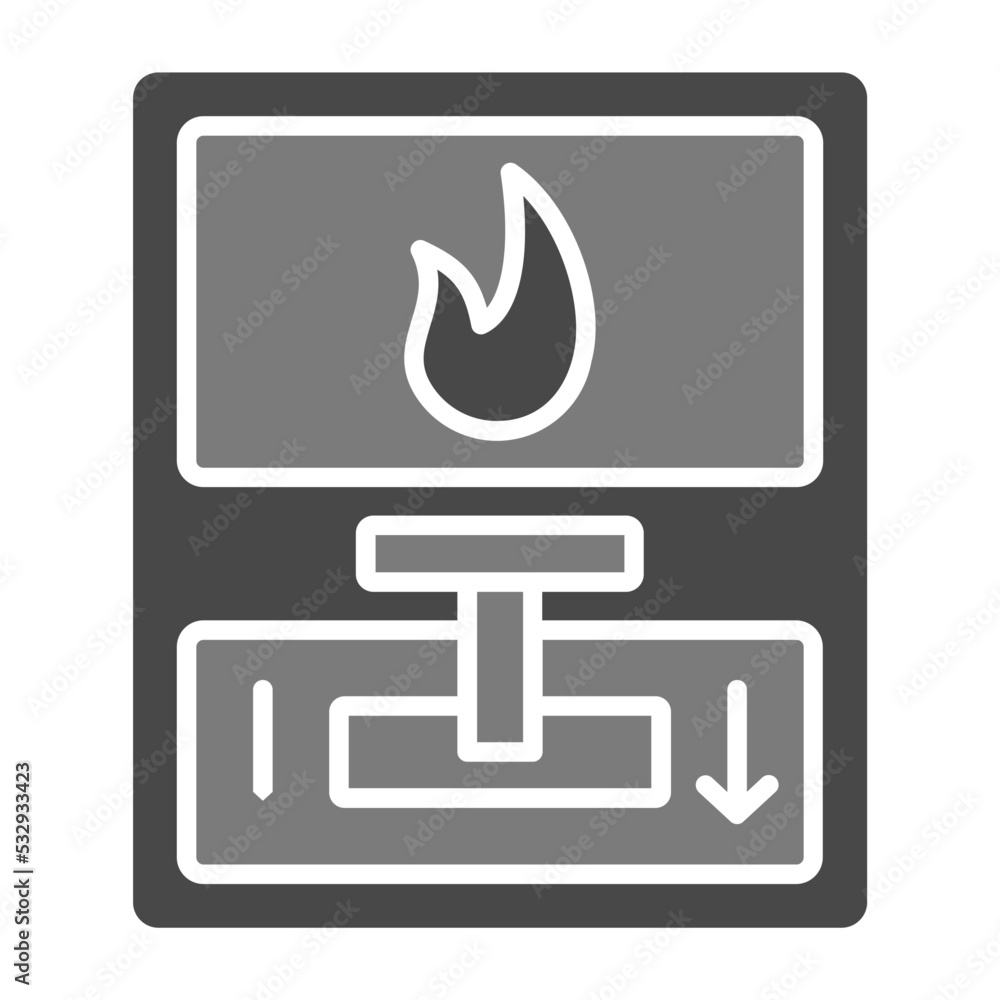 Fire Alarm Greyscale Glyph Icon Fire Alarm Greyscale Glyph Icon