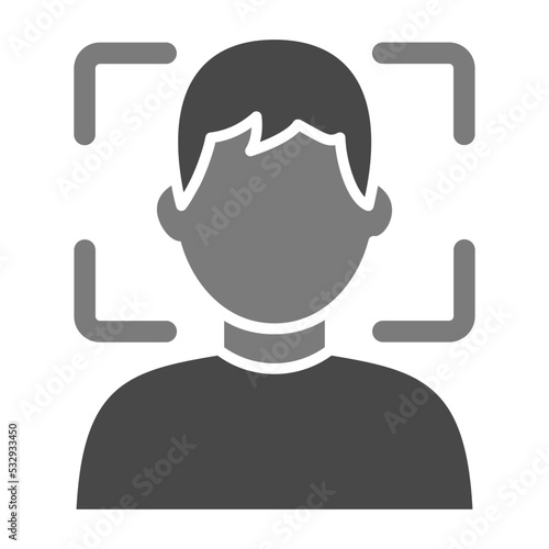 Face Scanner Greyscale Glyph Icon