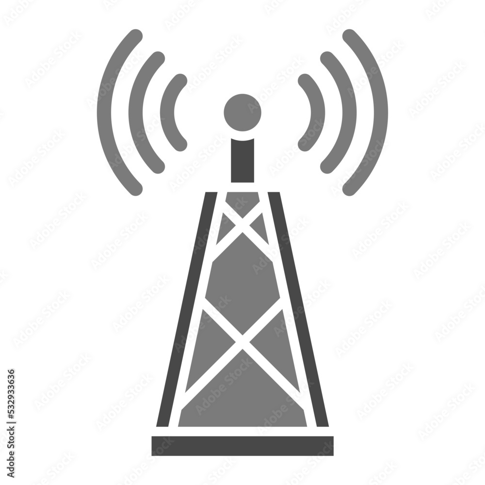 Radio Antenna Greyscale Glyph Icon Radio Antenna Greyscale Glyph Icon