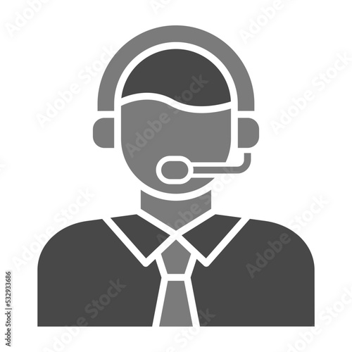 Customer Service Agent Greyscale Glyph Icon