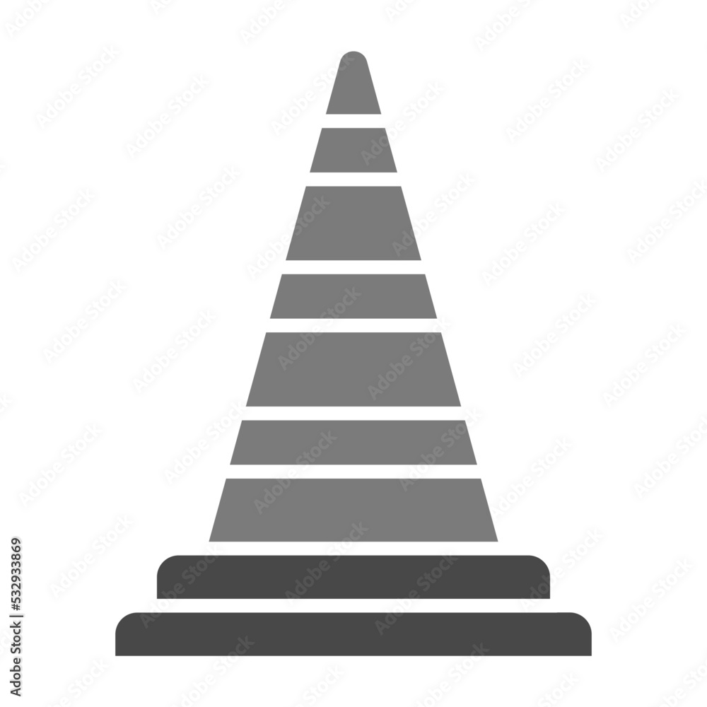 Traffic Cone Greyscale Glyph Icon Traffic Cone Greyscale Glyph Icon