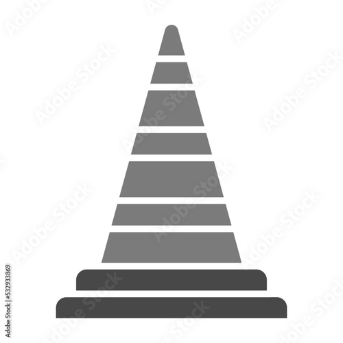 Traffic Cone Greyscale Glyph Icon