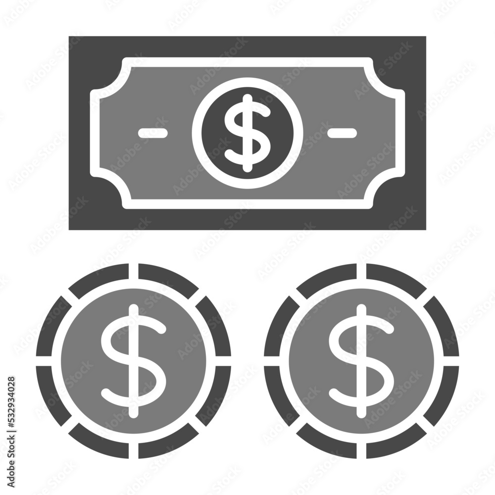 Dollar Currency Greyscale Glyph Icon Dollar Currency Greyscale Glyph Icon