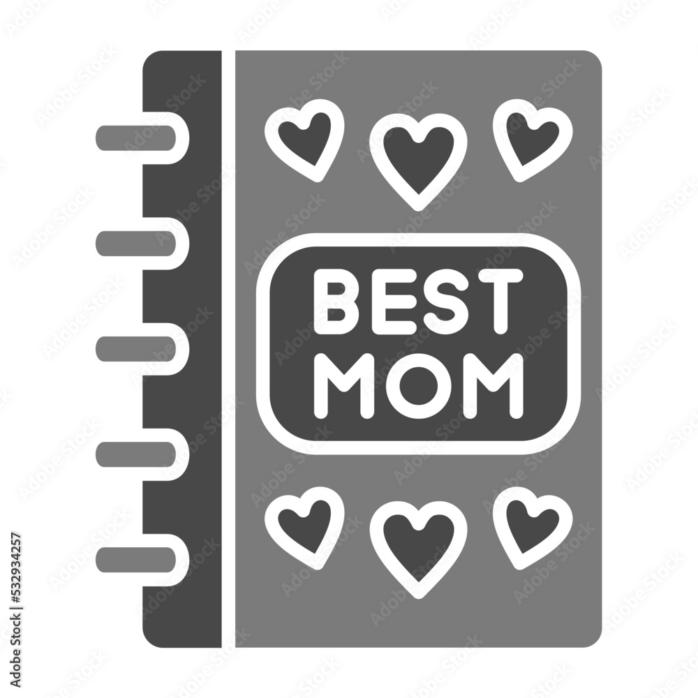 Photo Album Greyscale Glyph Icon Photo Album Greyscale Glyph Icon