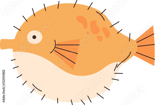 pufferfish sea animal cartoon art