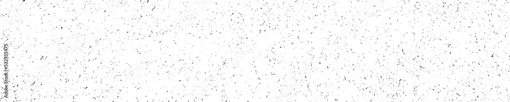 Black Grainy Texture Isolated On White. Panoramic Background. Dust Overlay. Dark Noise Granules. Wide Horizontal Long Banner For Site. Vector Illustration, EPS 10.