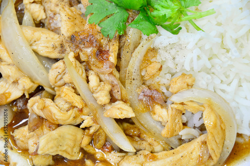 Canvas Print Thai food, garlic and pepper chicken