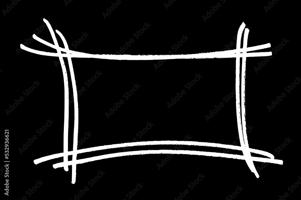 Frame hand drawn in chalk on black background. Monochrome stain element. Digitally generated image. Vector illustration, Eps 10. Frame hand drawn in chalk on black background. Monochrome stain element. Digitally generated image. Vector illustration, Eps 10.