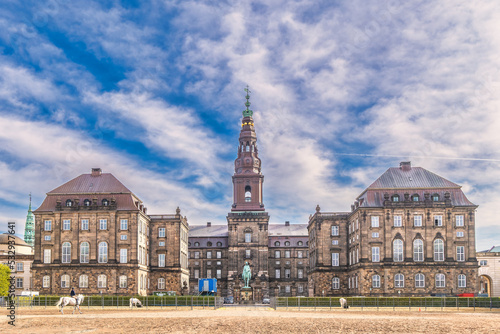 Canvas Print Christiansborg castle in Copenhagen where the Danish Parliament now resides