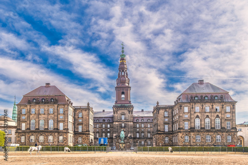 Christiansborg castle in Copenhagen where the Danish Parliament now resides photo