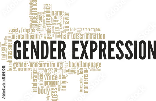 Gender Expression word cloud conceptual design isolated on white background.