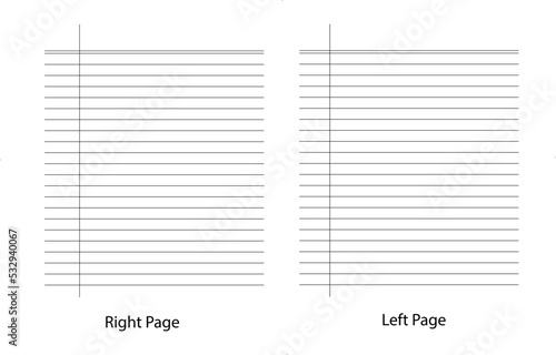 Fotografiet Narrow line notebook pages, Paper grid background vector eps10.