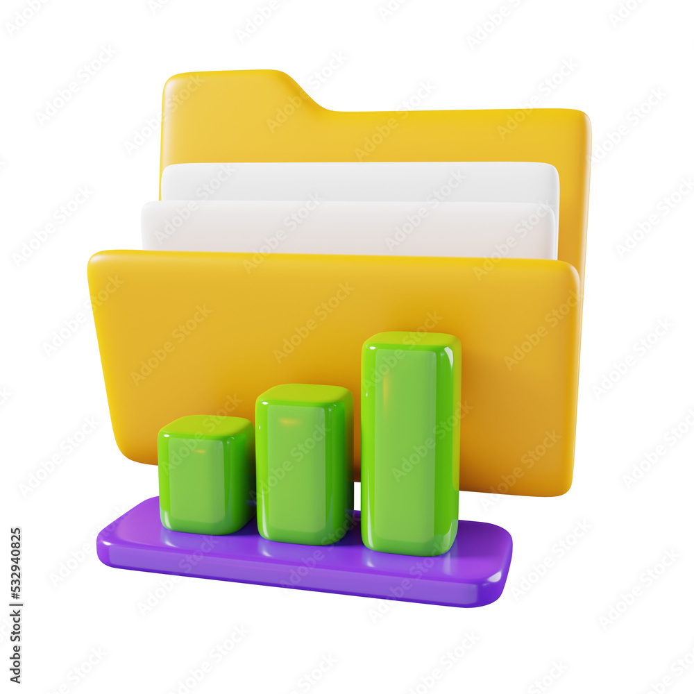 Analyze chart statistic folder isolated. File folder cute minimal icon ...
