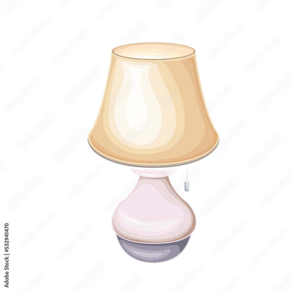 Night lamp near bed vector illustration. Cartoon isolated cozy furniture for home or hotel bedroom interior, nightstand lantern with lampshade and cute domestic lighting equipment for reading bedtime Night lamp near bed vector illustration. Cartoon isolated cozy furniture for home or hotel bedroom interior, nightstand lantern with lampshade and cute domestic lighting equipment for reading bedtime