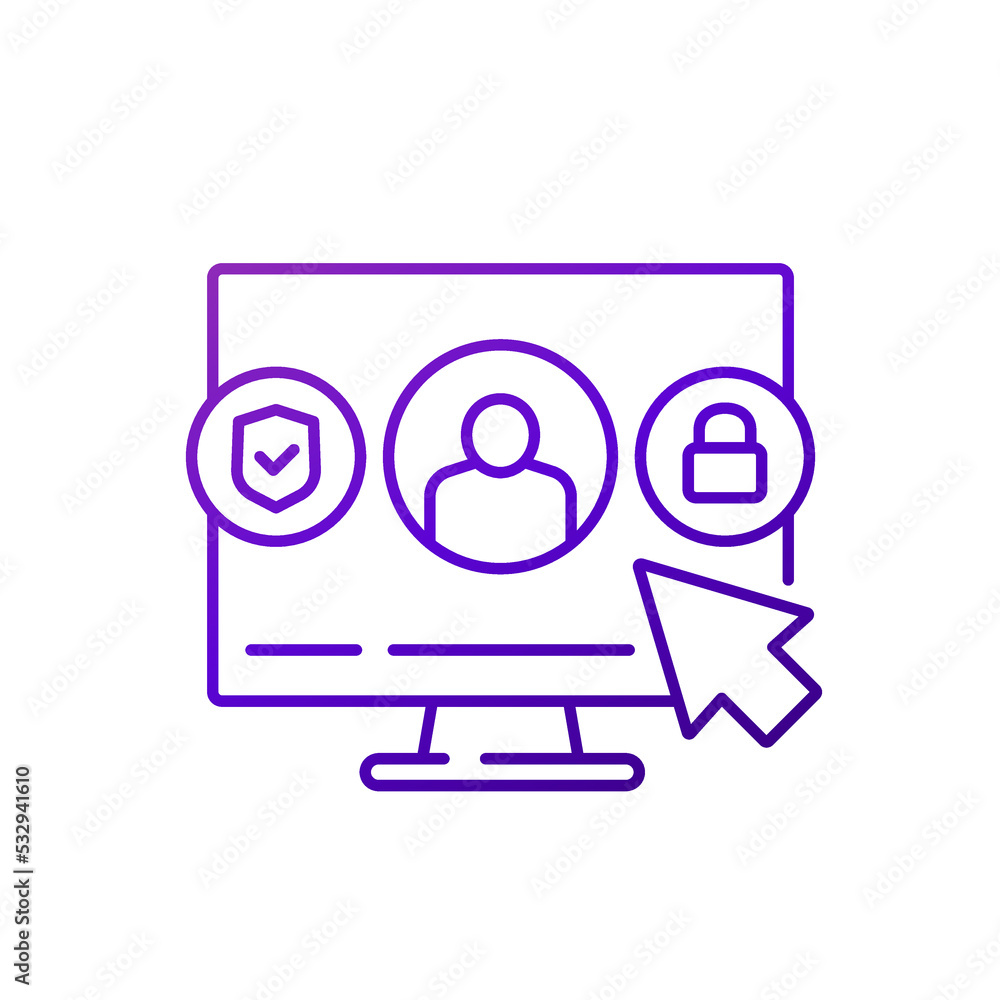 account security line icon, vector account security line icon, vector