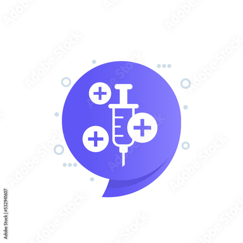 vaccine booster shot icon with a syringe