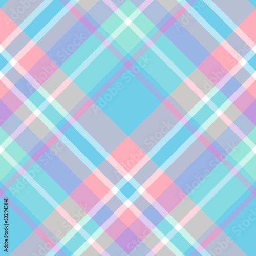 Seamless pattern in lovely green, violet, pink, white and blue colors for plaid, fabric, textile, clothes, tablecloth and other things. Vector image. 2