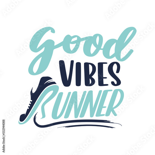 good vibes runner, lettering, calligraphy, modern