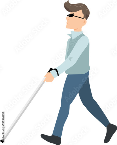 Visually impaired person for The White Cane Day vector.