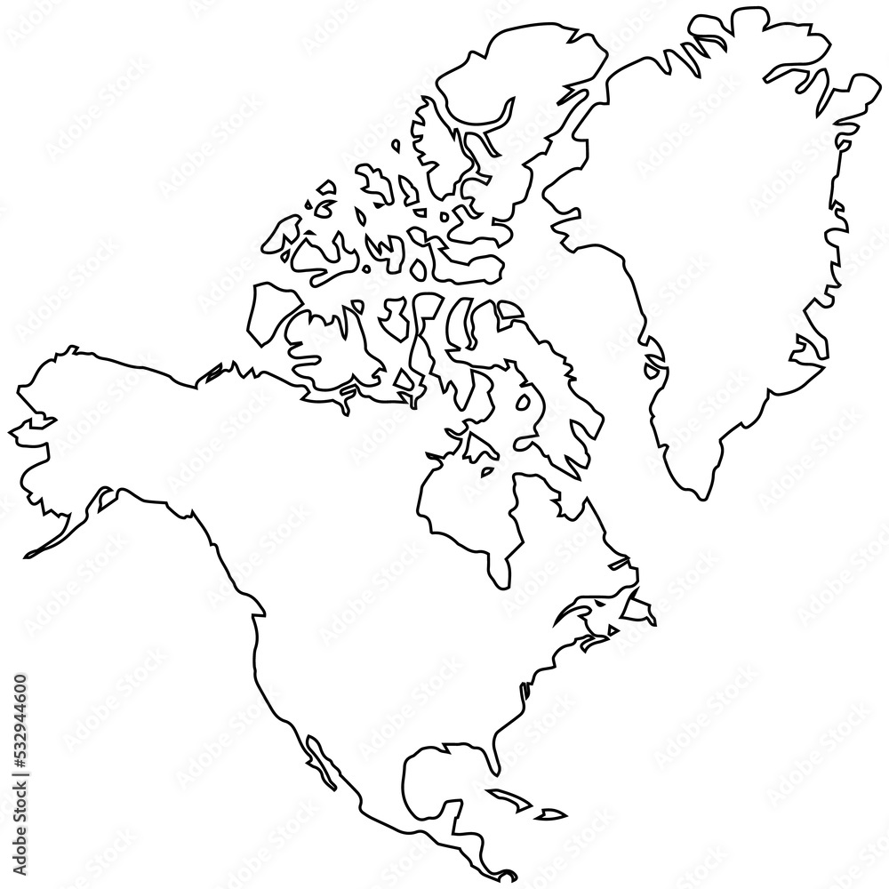 north-american-continent-outline-map-png-image-stock-illustration