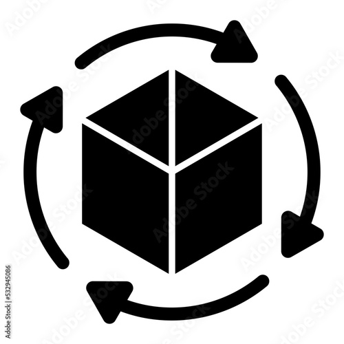 Editable design icon of 3d cube
