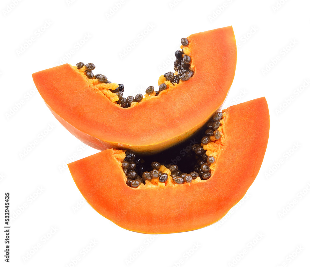 Papaya slice on transparent png Papaya slice on transparent png