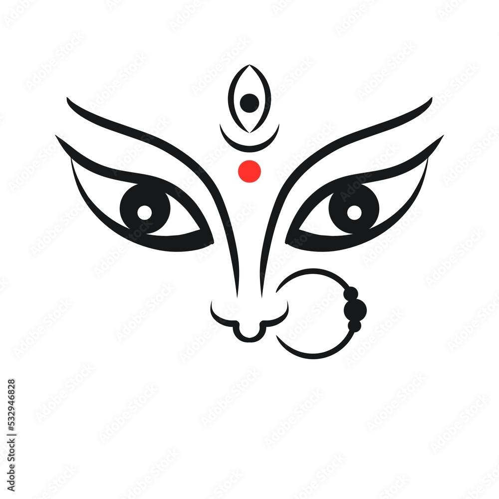 Hindu religious Durga Pooja concept illustration Hindu religious Durga Pooja concept illustration