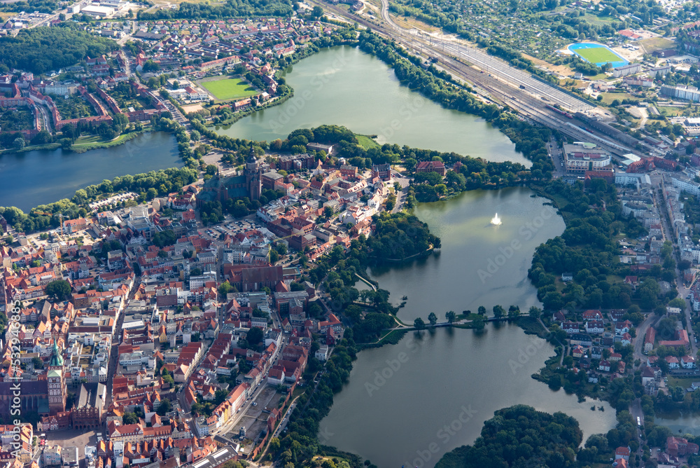Obraz premium panorama flight over the baltic sea and island ruegen germany