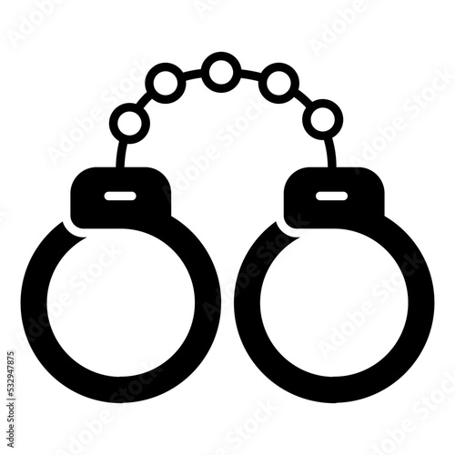 Solid design icon of handcuffs 
