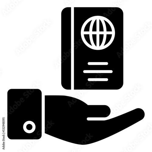 Solid design icon of passport, editable vector