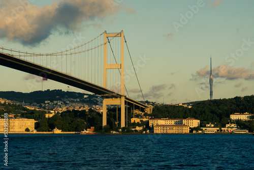 Bosphorus Bridge in Istanbul to the Asian side.