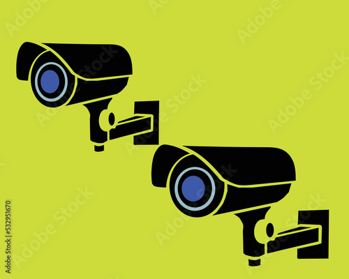 cctv black for isolated icons on white cctv in digital technology for safety Vector technology app symbol CCTV Black Security Surveillance CCTV Camera Watch Illustration Logo Silhouette - Vector