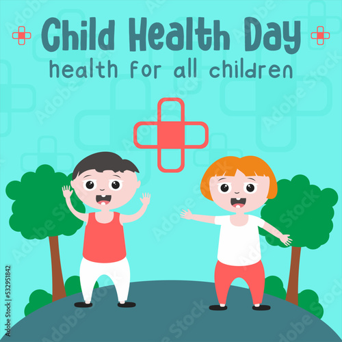 beautiful banner for health day for children 