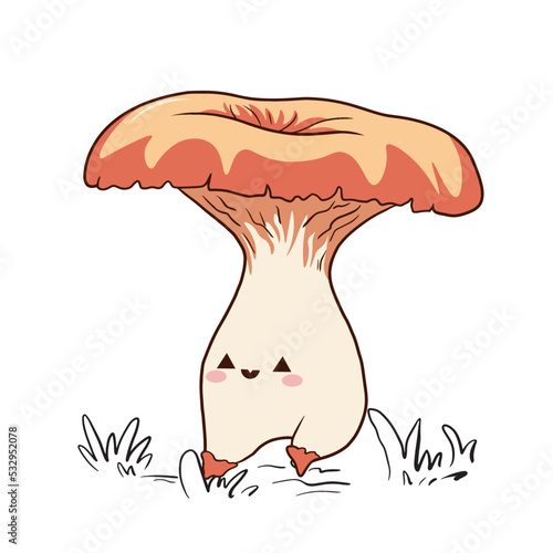 Hand drawn cute mushroom vector