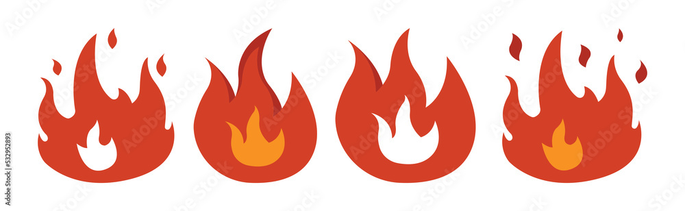Fire set icon illustration. illustration flat icon style. Simple design editable Fire set icon illustration. illustration flat icon style. Simple design editable