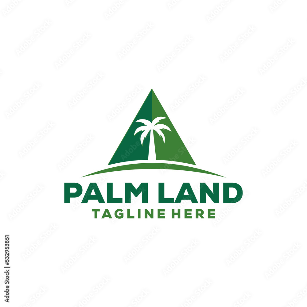Palm land logo  Template Design Creative idea 