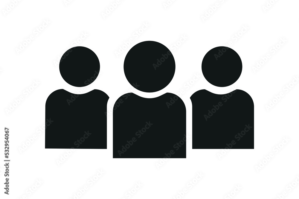 Crowd of people icon. Illustration of crowd of people silhouettes in flat style. Social network connection and global business communication concept. Corporate team, community member icons Crowd of people icon. Illustration of crowd of people silhouettes in flat style. Social network connection and global business communication concept. Corporate team, community member icons