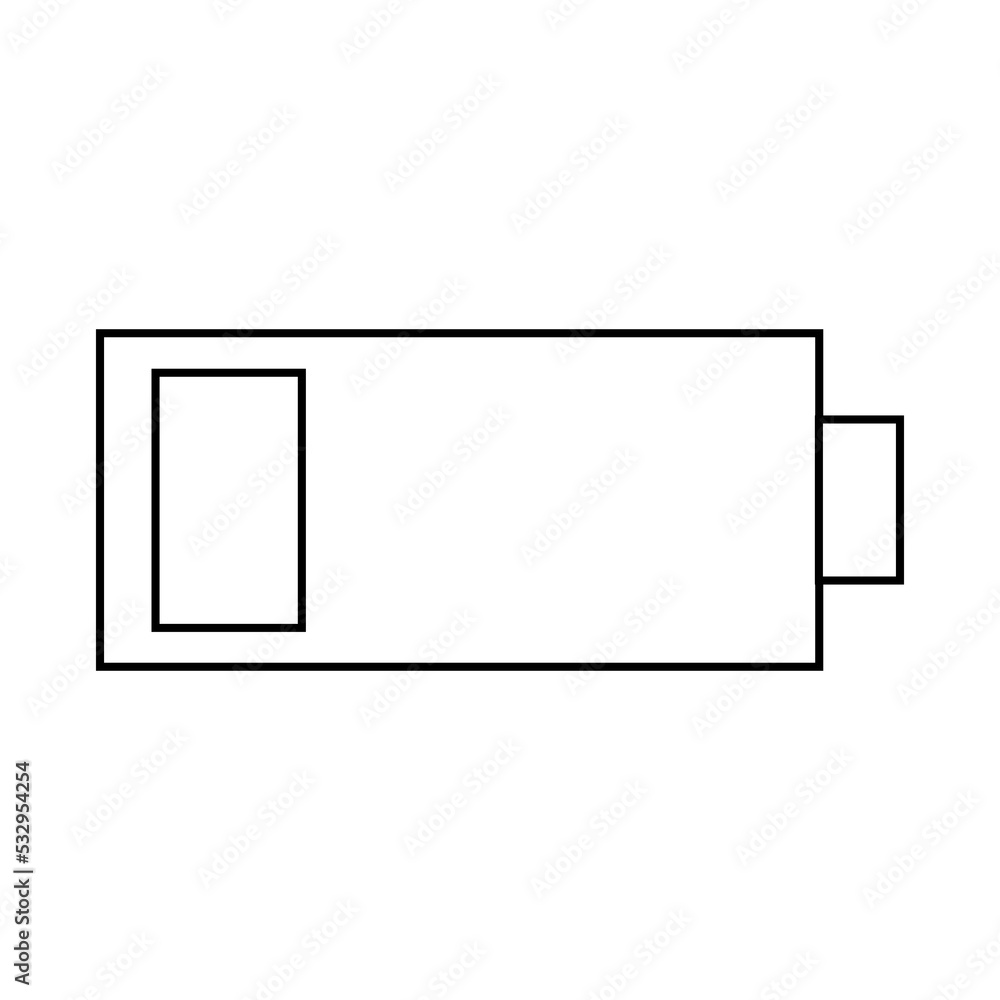 The image of charging on one division. Vector icon.