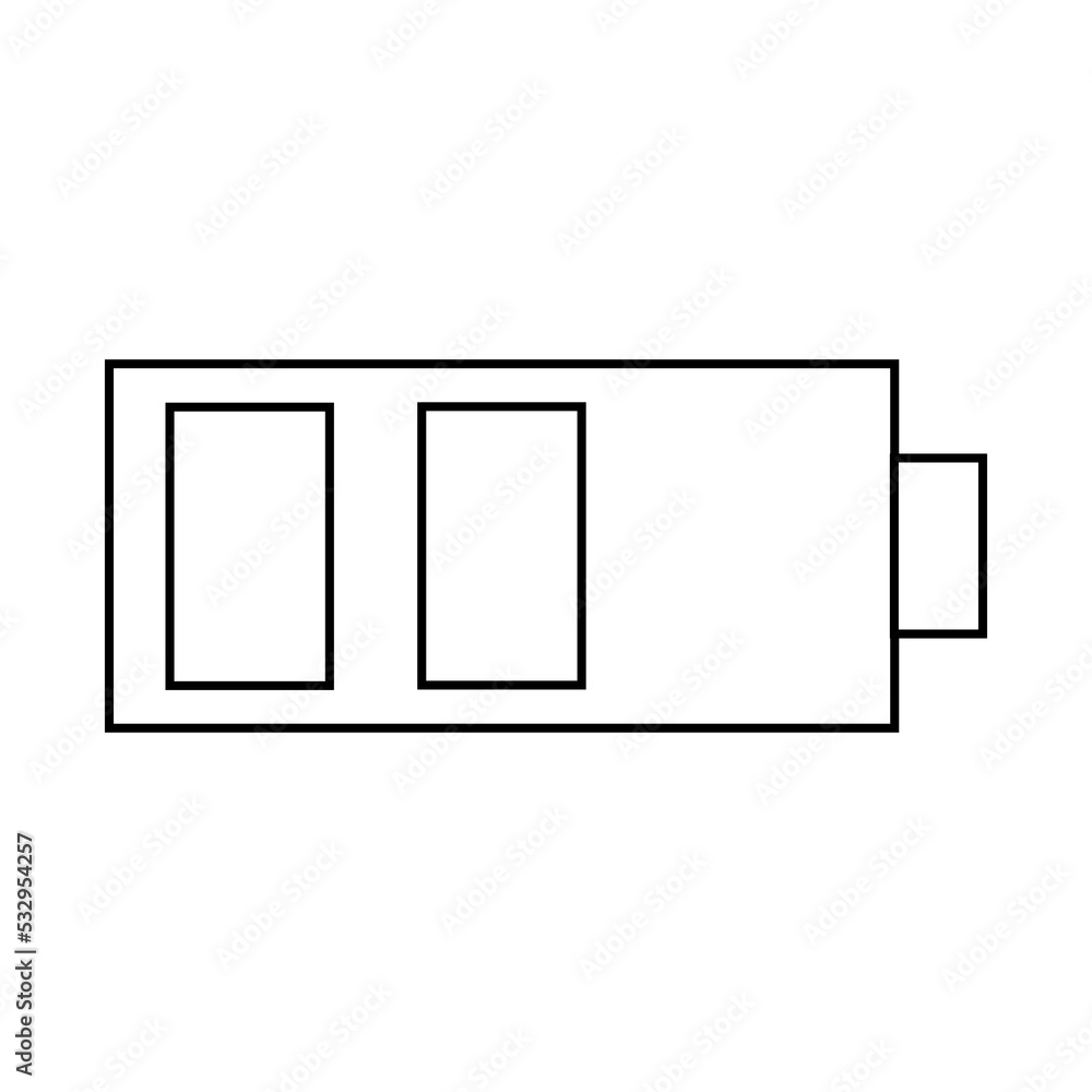 Image of charging in two divisions. Vector icon. Image of charging in two divisions. Vector icon.