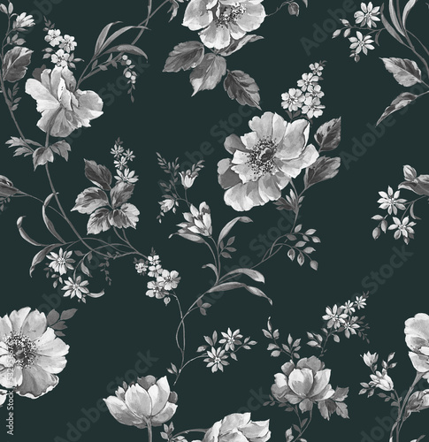Classic Popular Flower Seamless pattern background.Perfect for wallpaper, fabric design, wrapping paper, surface textures, digital paper.
