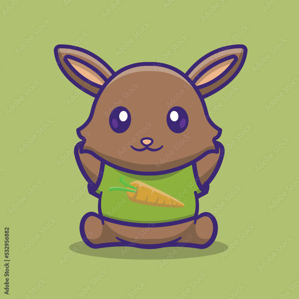 cute bunny character sitting wearing clothes cute bunny character sitting wearing clothes