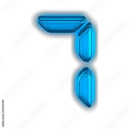 Digital text with glow. number 7