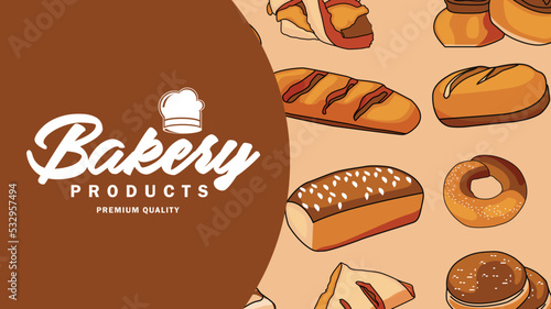 Bakery poster illustration design template