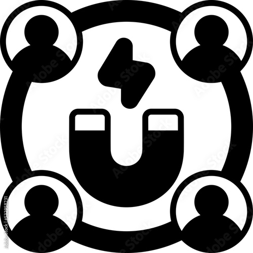 inbound marketing solid line icon