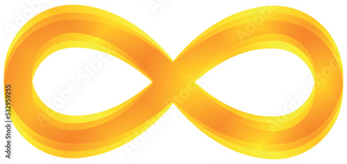 Gold S, 8, infinity sign. Abstract shiny color gold design element jn dark background.