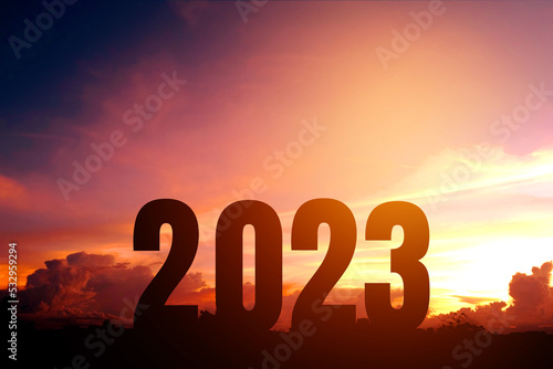 2023 Happy New Year Silhouette of Number Newyear concept