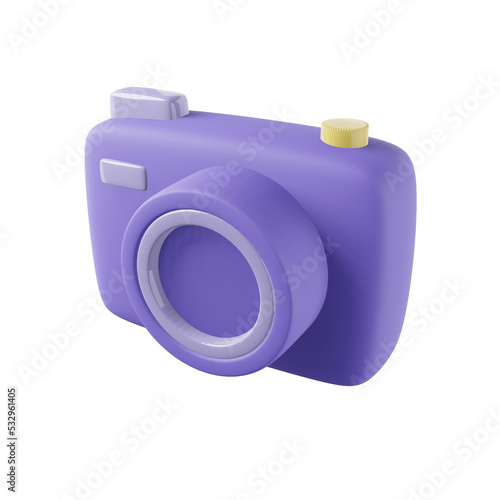 Camera, photo 3d. Photography. 3d render. Isolated on transparent background. PNG. Realistic camera isolated on transparent background. 3D rendering photo