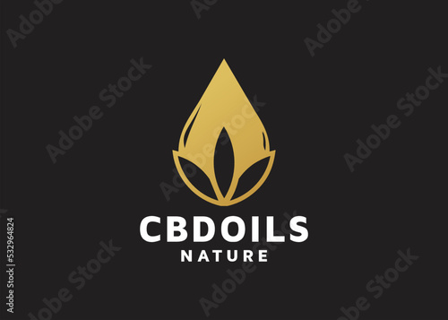 cbd oil marijuana cannabis leaf logo icon flower extract hemp medical herbal